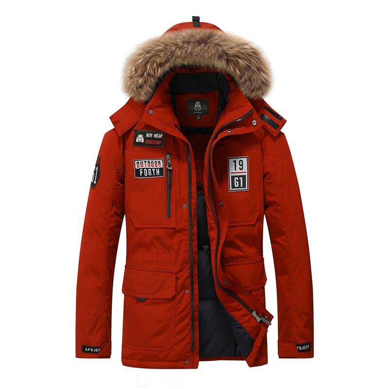 Fashion Brand duck down jacket men fur collar Winter