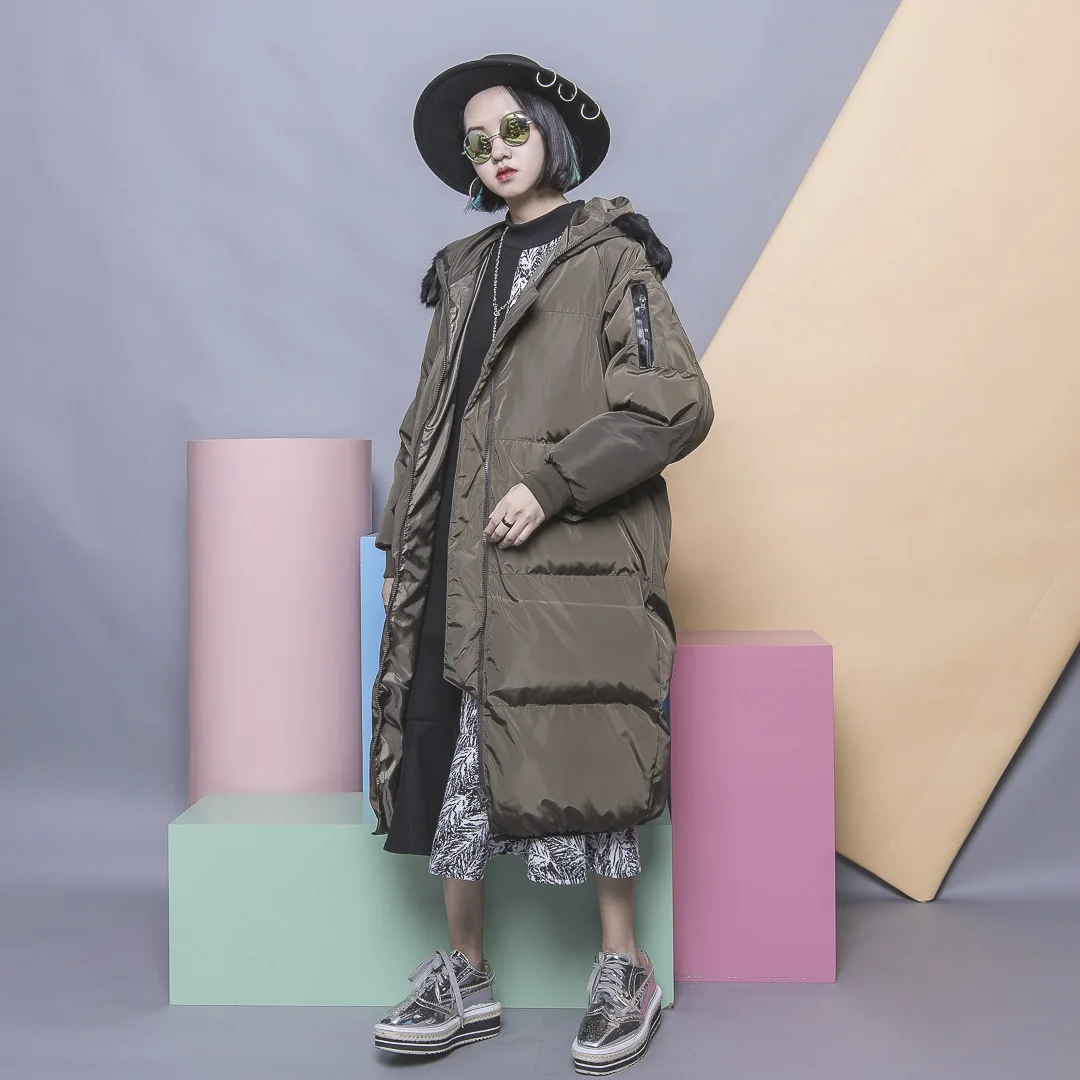 Street fashion classic solid color all match bf lovers design patchwork maomao with a hood collar