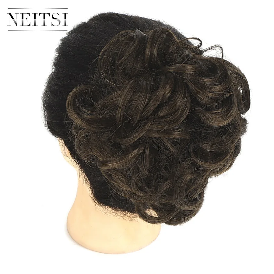 Neitsi Messy Bun синтетические волосы для наращивания Вьющиеся Волнистые пончик-шиньон для женщин инструмент для укладки