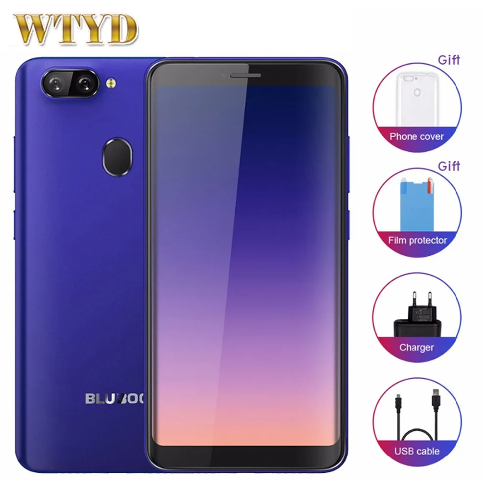 

Original BLUBOO D6 3G WCDMA Mobile Phones Android 8.1 2GB+16GB Quad Core Smartphone Dual SIM Dual Back Cameras 5.5" Cell Phone