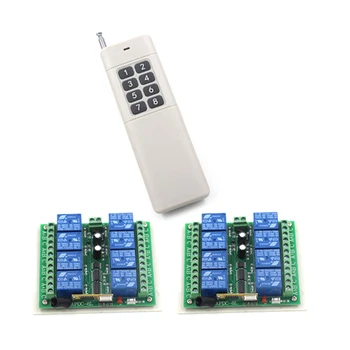 

DC 12V 8CH RF Wireless Remote Control Switch System,315/433 MHZ 1 Transmitter And 2 Receiver 4108