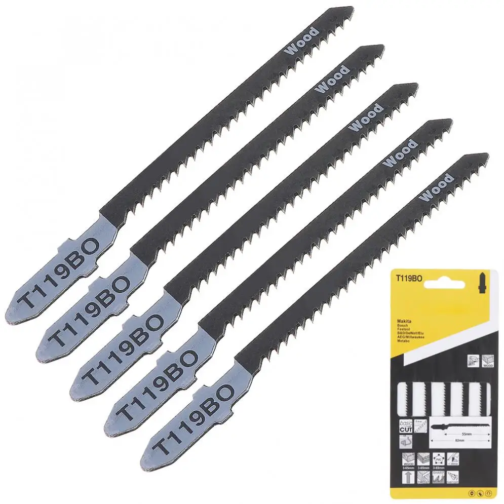 5pcs/lot T119BO 82mm High-carbon Steel Reciprocating Jig Saw Fast-Cutting Blade for Wood / Board Plastic Cutting | Инструменты