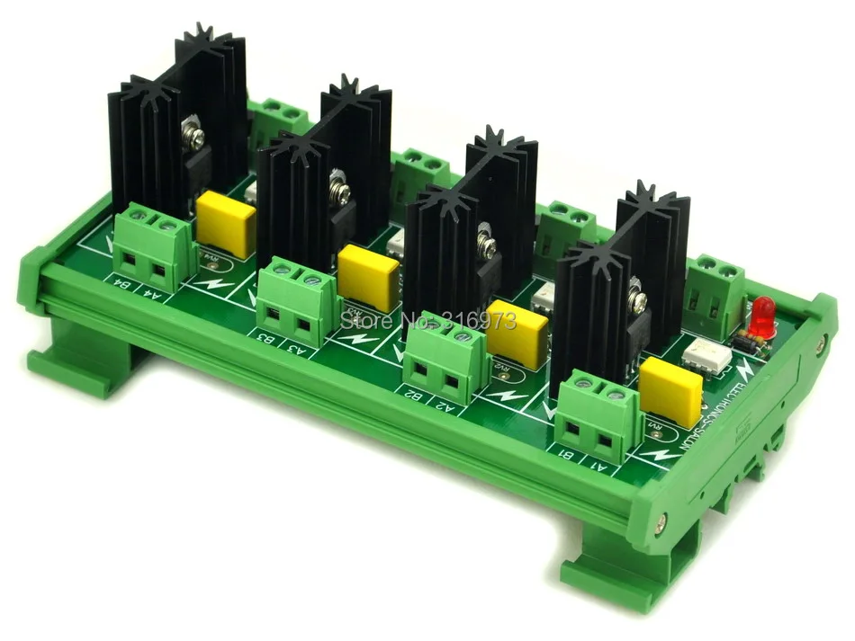 DIN рейку 4 канала 6 Amp ССР модуль, в 4 ~ 32VDC, out 100 ~ 240VAC