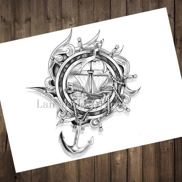 

Top fahsion Vintage about "Sailing things" Nostalgia Tattoos Patterned kraft paper poster/cafe bar home decor HM-02