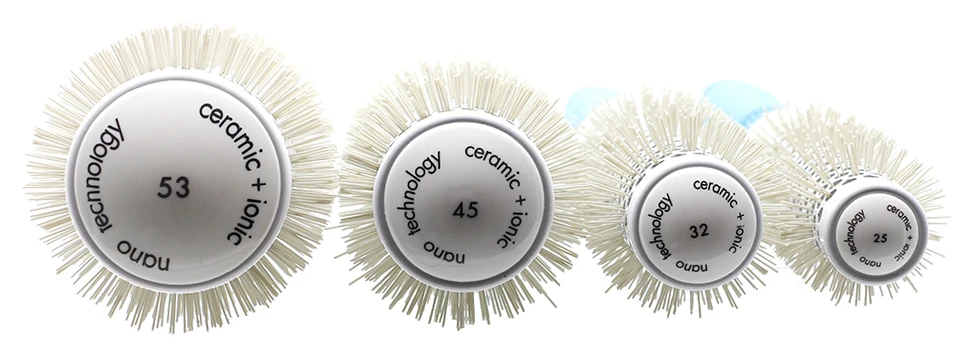 Профессиональная Алюминиевая керамическая щетка для волос, нано-ионный гребень для волос, 4 размера, расческа для завивки волос