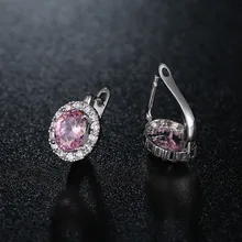 Bilincolor модные маленькие круглые розовые серьги с кубическим цирконием в английском стиле для женщин