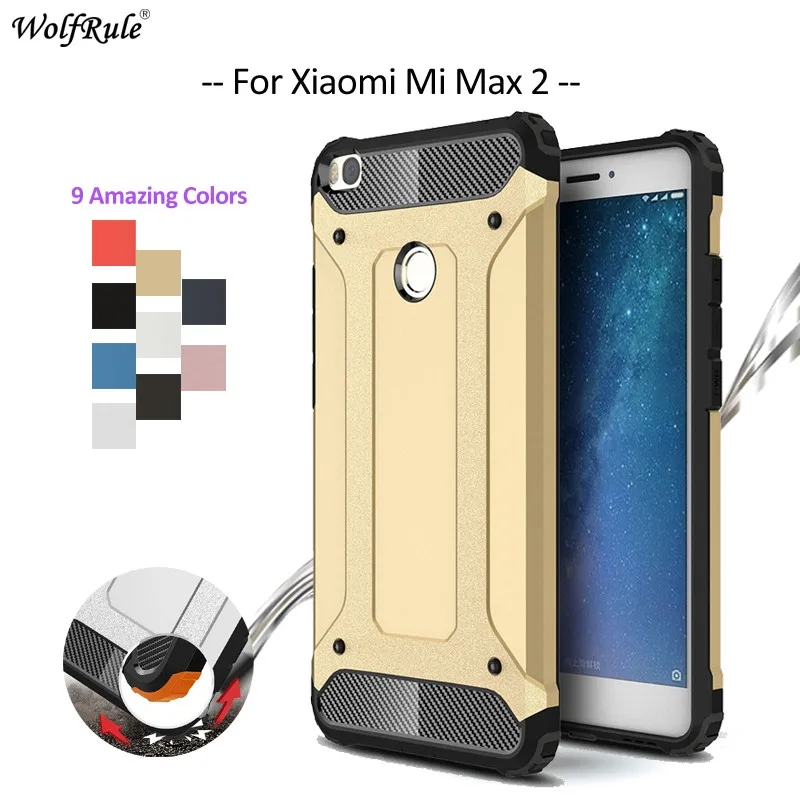 

WolfRule For Cover Xiaomi Mi Max 2 Case TPU & PC Armor Mobile Phone Case For Xiaomi Mi Max 2 Cover Coque Mi Max2 6.44''