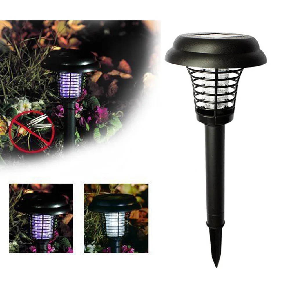 Solar Powered LED Light Mosquito Pest Bug Zapper Insect Killer Lamp