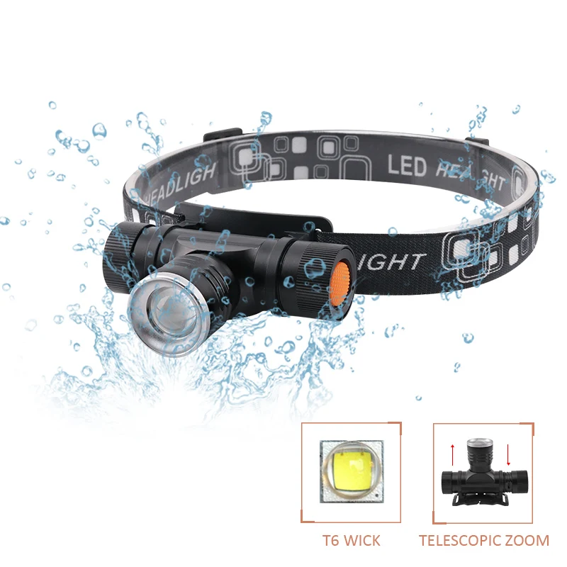 usb headlamp xm l2 led 18650 rechargeable flashlight head lamp head torch led headlight t6 warerproof camping head lantern