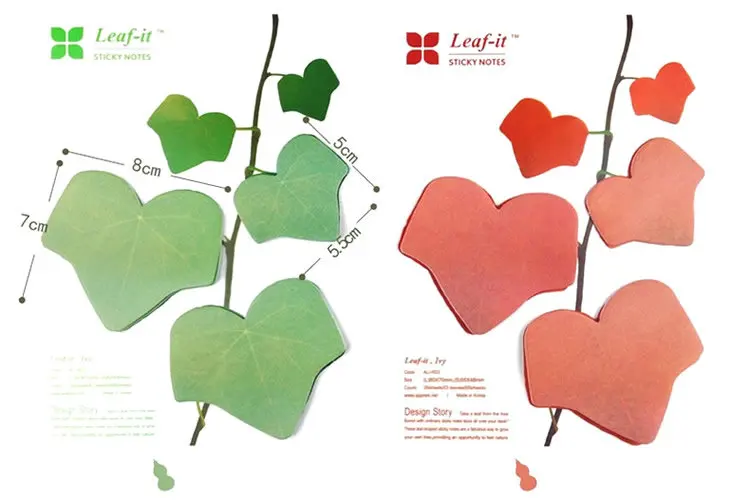 6 шт./лот креативные милые листьев Memo листов заметки Kawaii наклейки украшения клей Блокнот (60 листов за штуку)