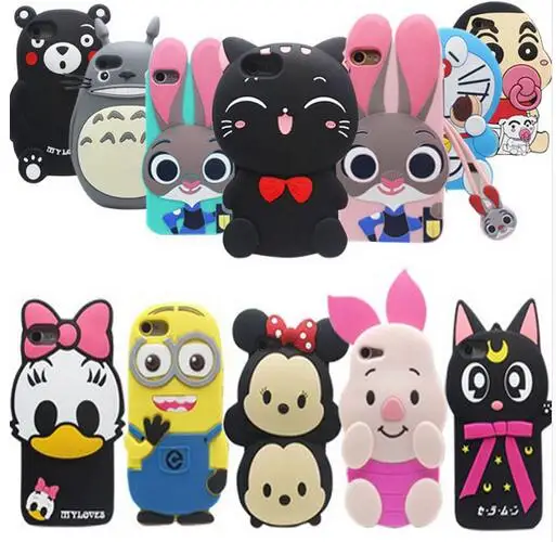 

26 Types For Apple Iphone 4 Iphone 4S Case Lovely Cute 3D Cartoon Soft Silicon Cover For iPhone4 iPhone4s Mobile Phone Cases