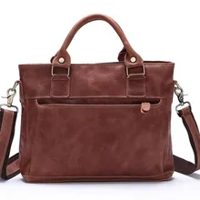 2016 New Europe Vintage Men Bag Handbag Brand Fashion 100% Genuine Cow Leather Business Shoulder Bags Briefcase Men’s Travel Bag