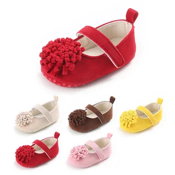 

4 colors Flower Cotton Baby Shoes Moccasin Girls Newborn Dress Shoes Soft sole Infants Crib Sneakers Cute First Walker shoe