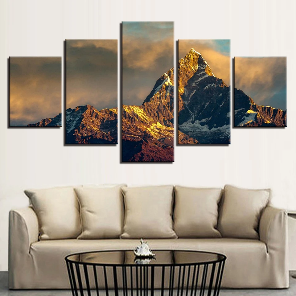 Canvas-HD-Prints-Posters-Living-Room-Wall-Art-Modular-Pictures-5-Pieces-Snow-Mountains-Landscape-Paintings (1)