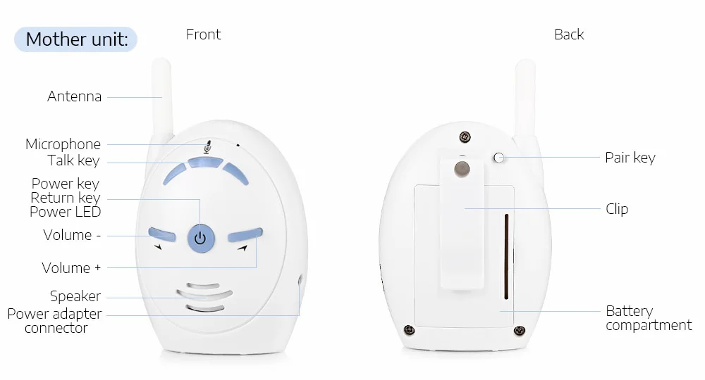 Infant Baby Monitor Wireless Audio Walki (7)