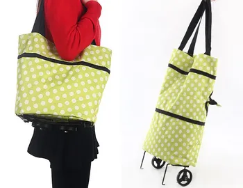 

49*39cm Dual use Portable Folding Reusable Shopping Trolley Shopping Cart Carrier Bag Storage Bag