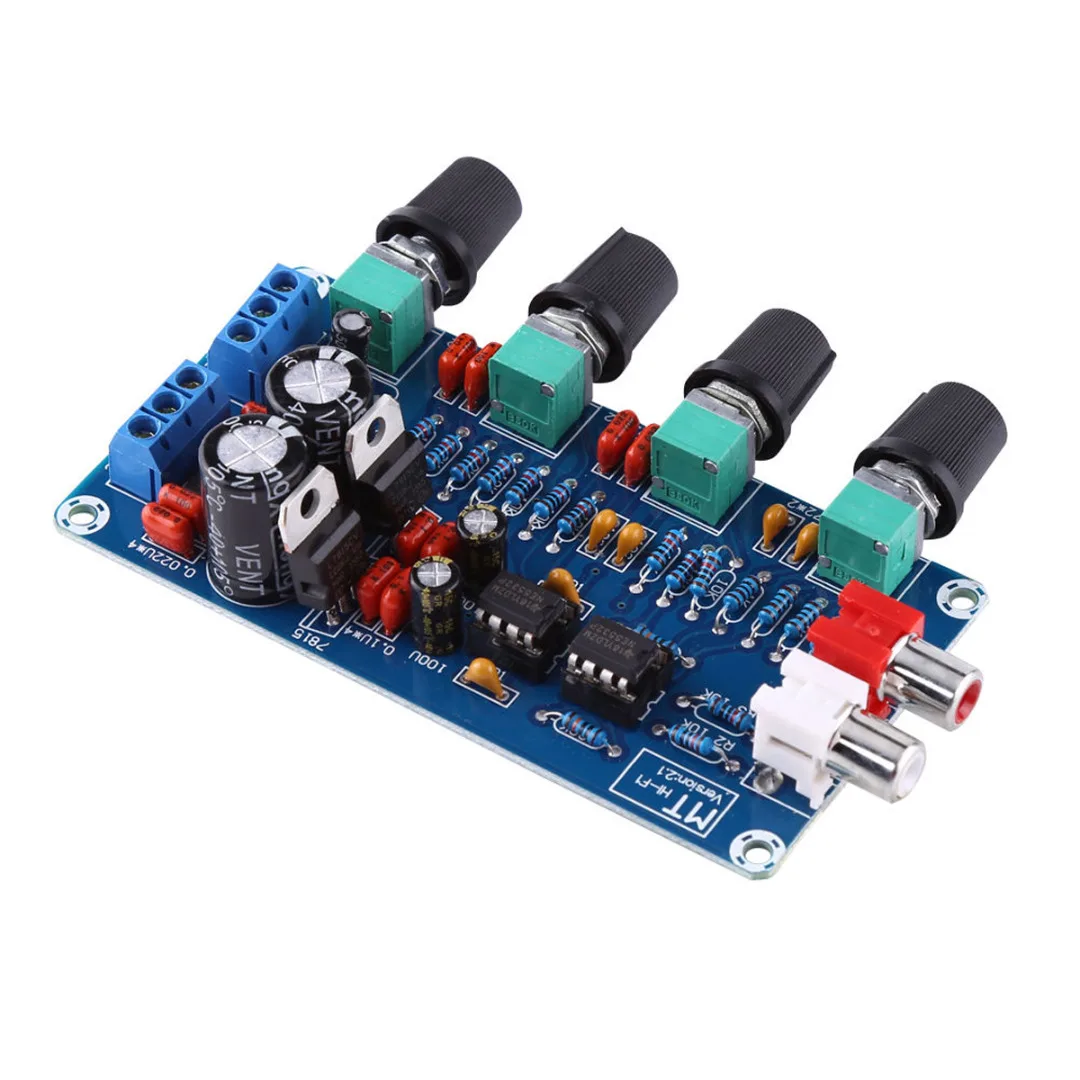 New NE5532 HIFI Preamp Preamplifier Board 2 Channel 4 Tune Types OP-AMP Volume Tone EQ Control Board Module