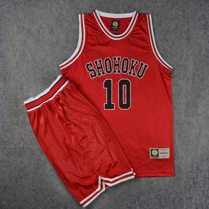 

Cosplay Anime Slam Dunk Shohoku Basketball Sakuragi Hanamichi Cosplay Uniform Jersey Slam Dunk NO.10 Power Forward Clothes Sport