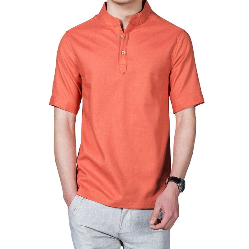 2016 Hot Fashion Linen Shirts Men Summer Men Shirt Short Sleeve Casual Slim Fit Mens Shirts (Asian Size)