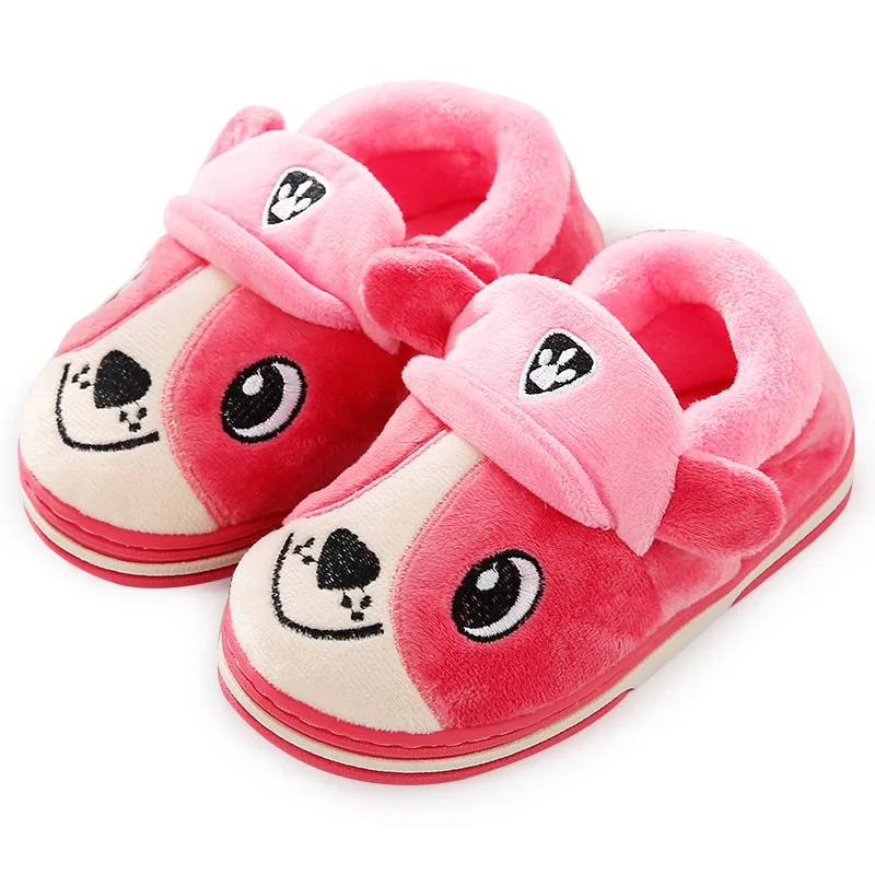 

Children Cotton Cute Dogs Indoor Kids Slippers Winter Boys And Girls Home Slippers Baby Non-Slip Warming Shoes