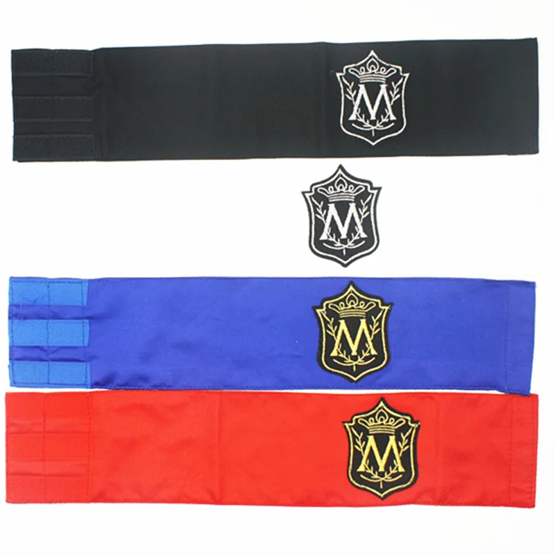MJ In Memory Of Michael Jackson Classic M Letter Stitchwork MagicTape Red Black Punk Fashion Printing Arm-band Arm Warmers