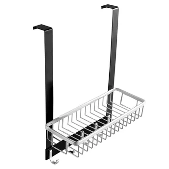

Bathroom Accessories Door Hook Towel Shelf Black Wall Hanger Storage Rack Bathroom Shelf Free Punch Door Rear Storage Rack