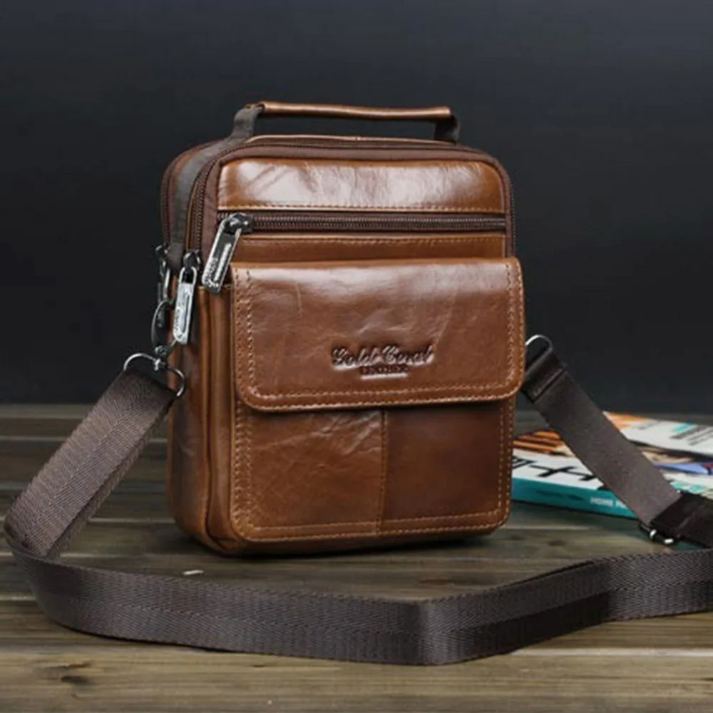 Men's Genuine leather handbags high quality real cowhide business