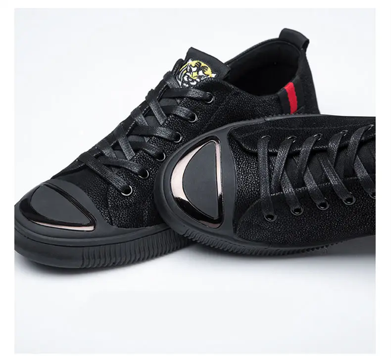 Brand Fashion Shoes Men Tiger 2018 Trending Casual Leather Rubber Sneakers High Top Black Lace Up Hot Sale Mens Shoe (6)