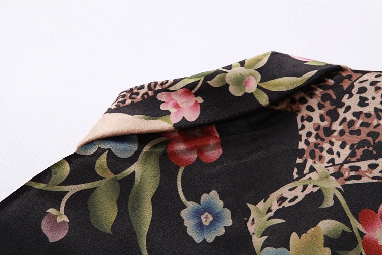 MIXCUBIC Весна Осень Европейский Стиль Уникальный Леопардовый цифровой принт костюм мужской повседневный Тонкий цветочный принт костюм для мужчин M-5XL