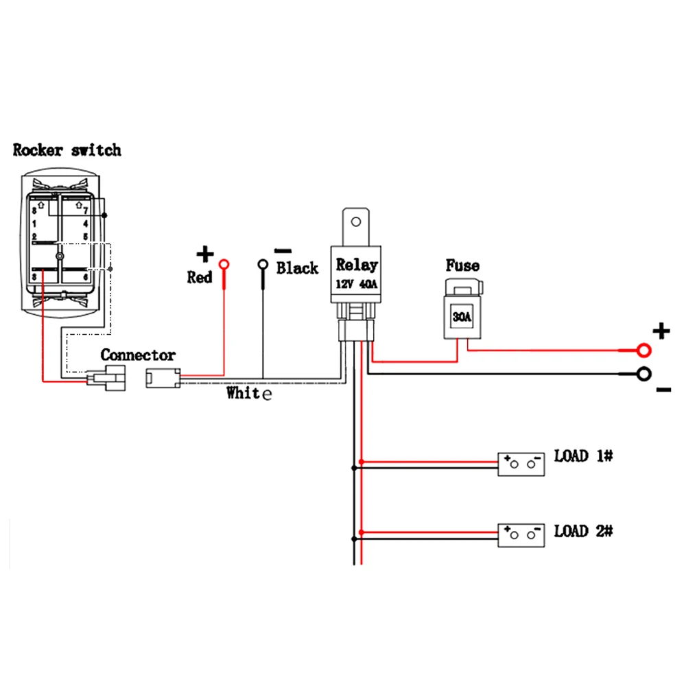 Универсальный светодиодный световой бар Рокер ВКЛ/ВЫКЛ переключатель с релейный Жгут проводов комплект 12 В 40А реле для Jeep RV Лодочный Прицеп