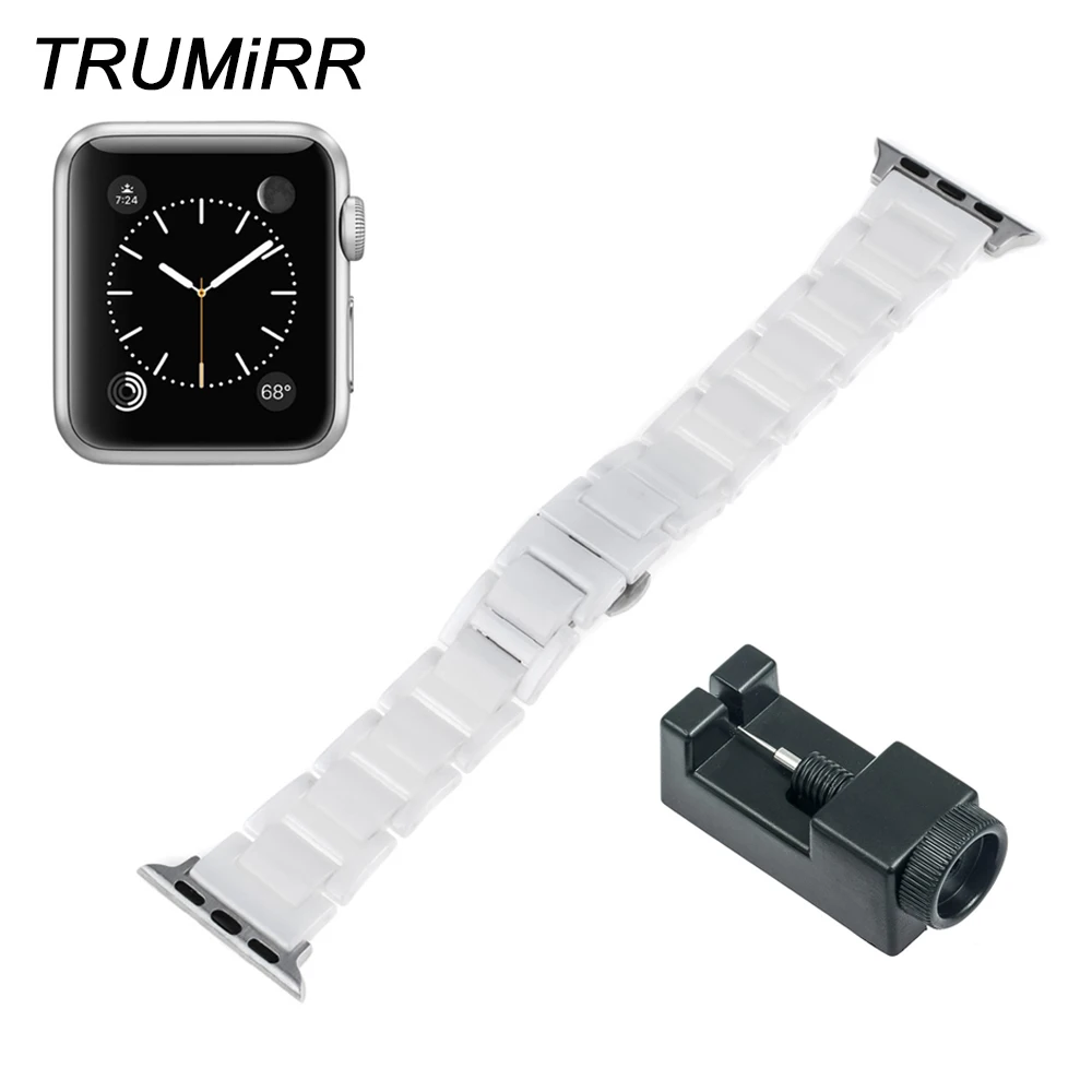 Керамический ремешок для часов iWatch Apple Watch 38 мм 42 с застежкой-бабочкой на запястье