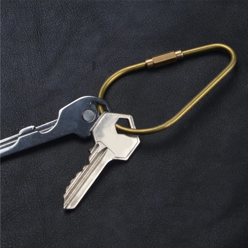 EDC Camping Tools Handmade Gourd Shape Brass Keychain Classic Key Ring
