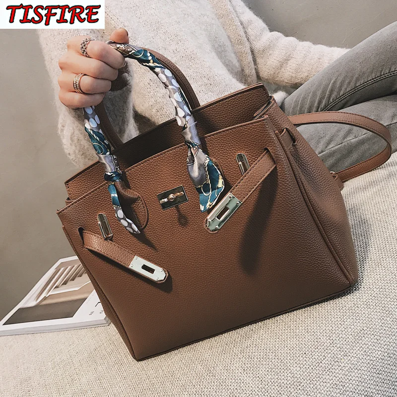 

Women tote bag fashion shoulder crossbody bag Scarf leather handbags designer high quality High big capacity bags sac a main new