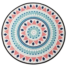 Простой геометрический цветочный принт круглый коврик моющийся нескользящий Детский ковер мягкий и уютный коврик для гостиной/спальни