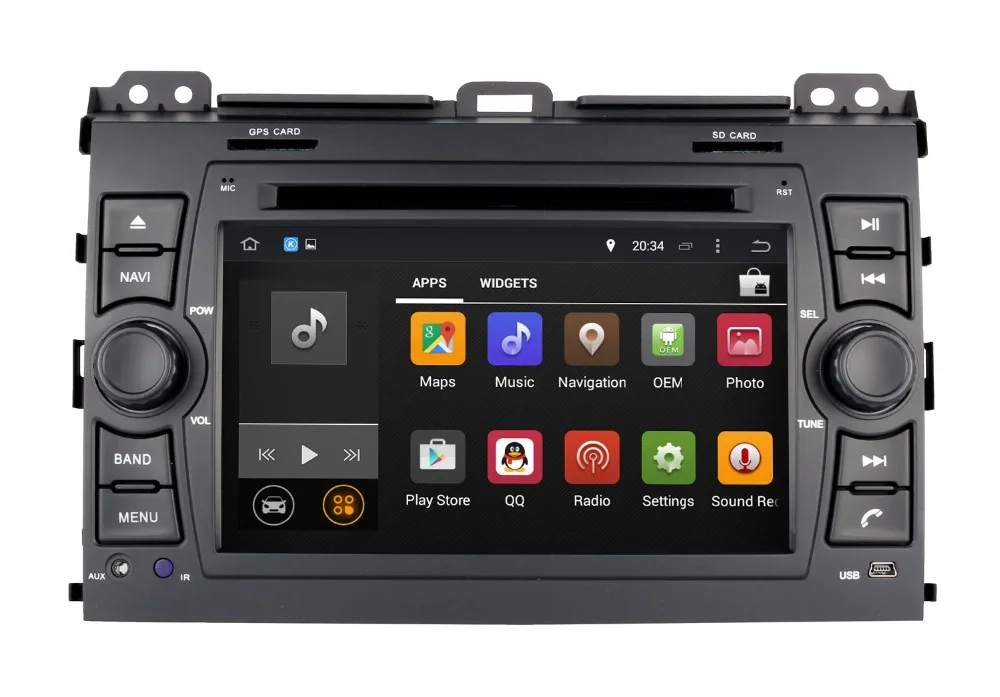 Discount Android 7.1 Car DVD Player GPS Navigation for Toyota Prado Land Cruiser 120 2003-2009 with Radio BT SD MP3 WIFI Audio Stereo 1