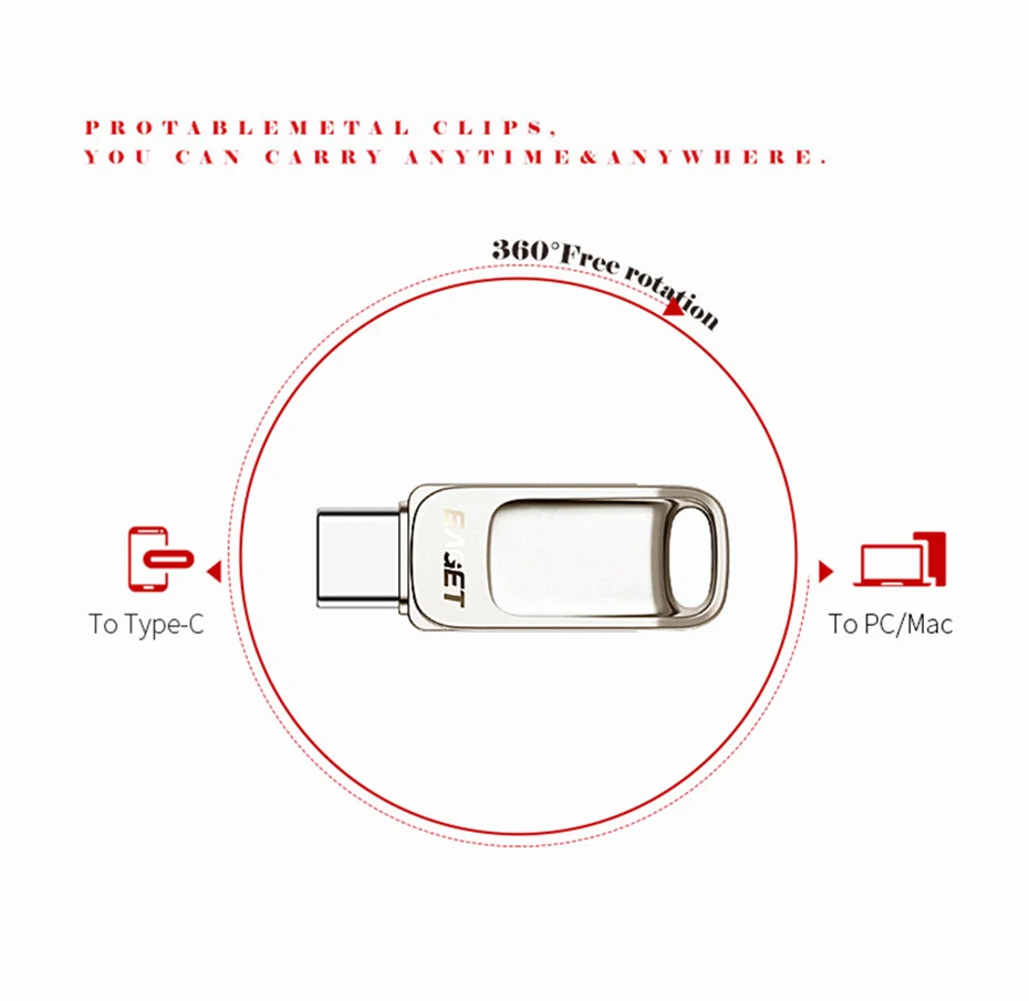 EAGET CU31 128 GB USB флэш-накопитель металлический Флешка 128 gb OTG Cle USB мини-накопитель USB 3,1 флэш-диск для телефонов type-c PC