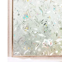 Ширина 30/60 см ПВХ оконные тонированные пленки без клея 3D статический цветок Декоративные Окна конфиденциальности стекло матовая наклейка теплоизоляция