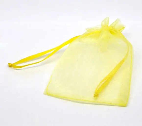 

Free shipping!!!!500pcs/lot Straw Yellow Organza Wedding Gift Bag&Pouches 12x9cm