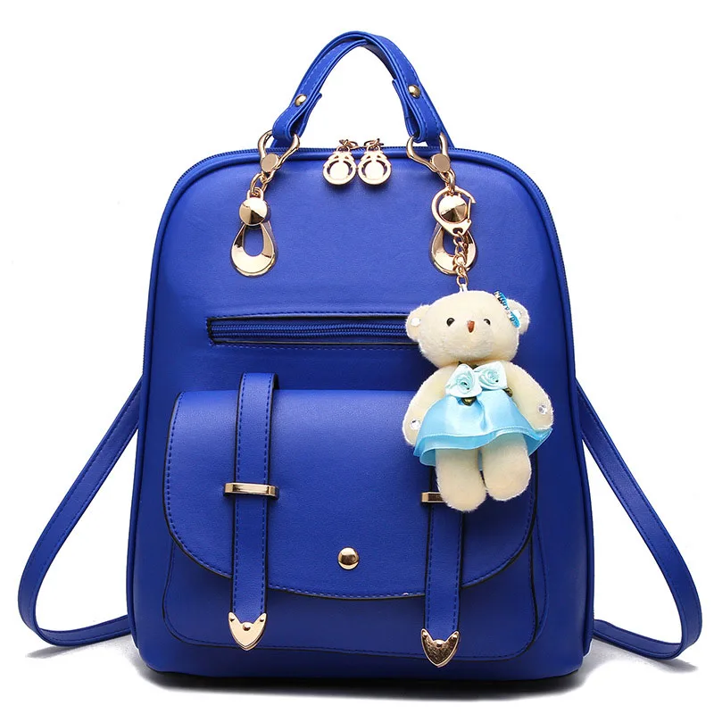 ETONTECK Модный женский рюкзак из искусственной кожи, школьные сумки для девочек-подростков, рюкзаки для отдыха, Женский Повседневный Рюкзак - Цвет: Небесно-голубой