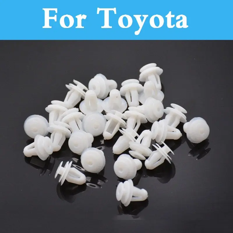 

50pcs Car Styling Bumper Fender Plastic Rivets White Fasteners For Toyota Mirai Mr2 Mr-S Ii Mark X Opa Passo Platz Premio Mark