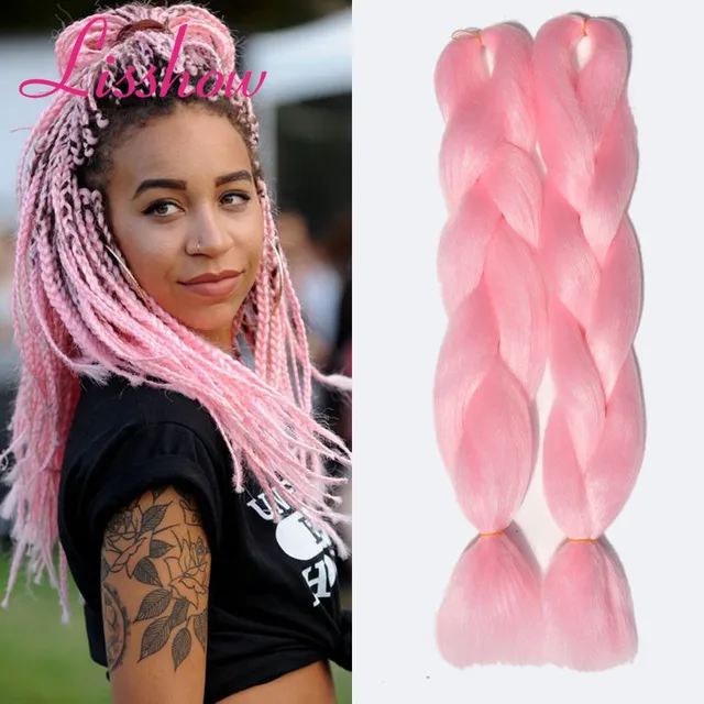 24 Inch Pink Braiding Hair Two/Three Tone Ombre Kanekalon Braiding Hair