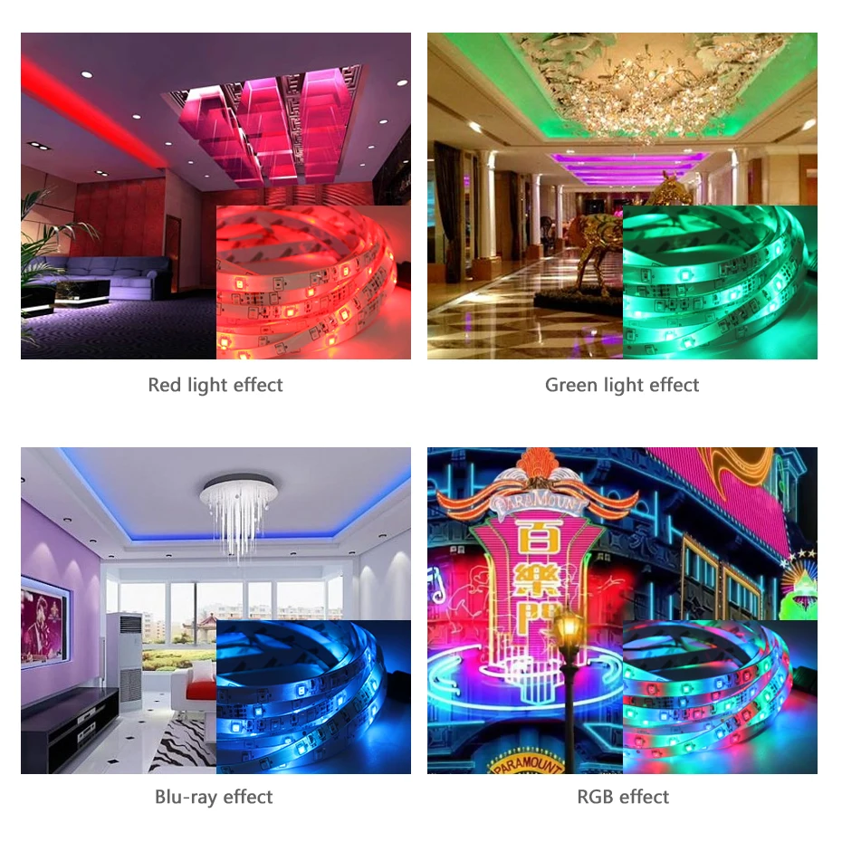 5M Waterproof LED Strip Light RGB SMD 3528 Flexible Led Strip DC 12 V 5 Meters RGB LED Light Addressable With Remote App Control (9)