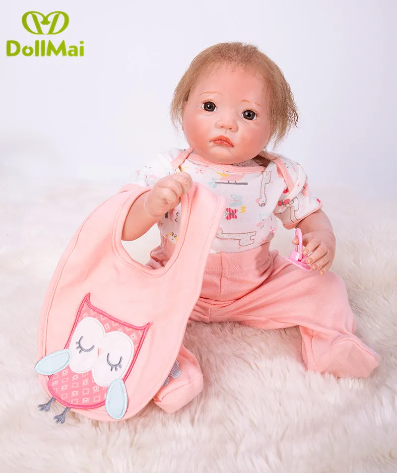 

50cm soft Body Silicone Reborn Girl Baby Doll Toys Lifelike Baby alive newborn dolls child Gift bebe alive reborn bonecas