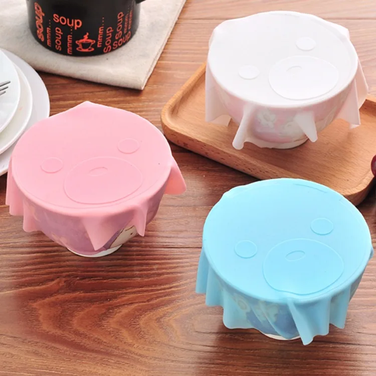 Cute Bear Shape Silicone Suction Lidbowl Cooking Pot Lid Silicone