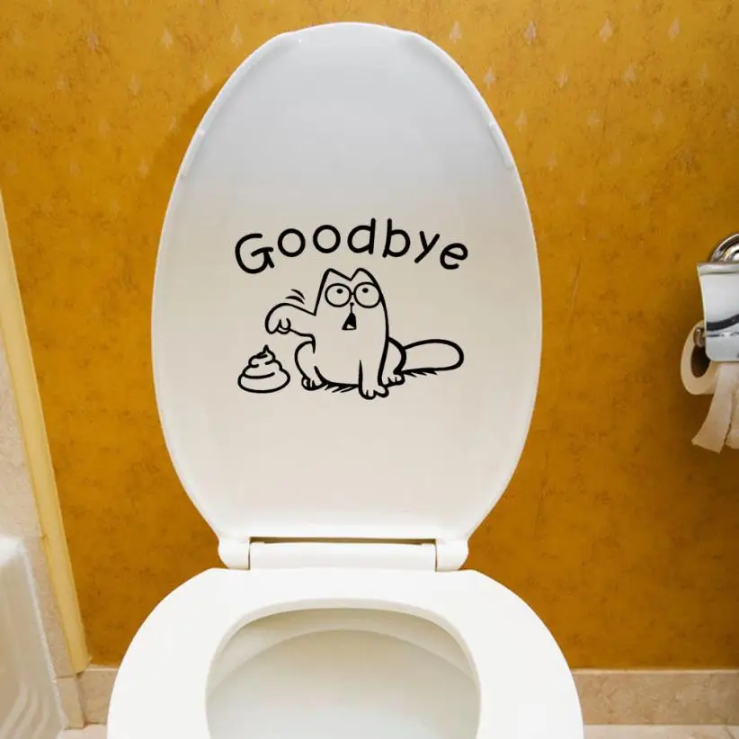 DIY Good Bye Room Toilet Seat Bathroom Sticker Home Wall Decal Art Wall