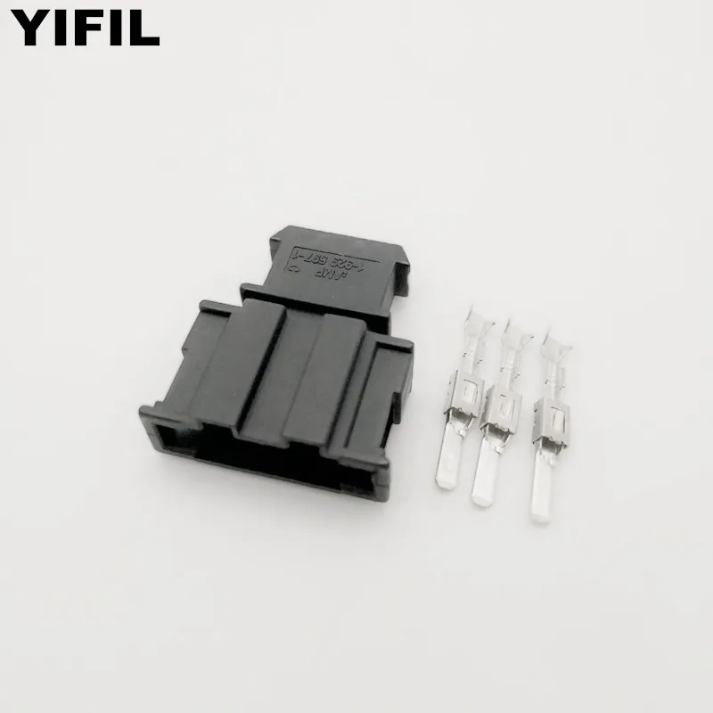 

10/20/50/100pcs/lot AMP 3 Pin/Way Automotive Male Sensor Socket Auto Connector Plug With Terminal For VW AUDI 191 927 713