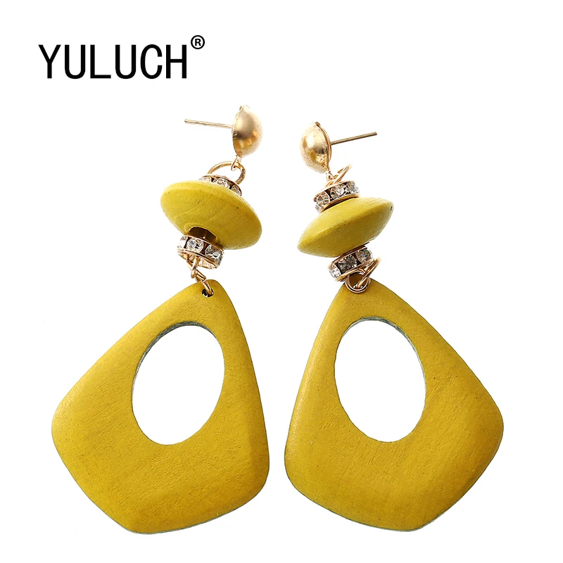 YULUCH 2018 Новые 5 цветов капли воды полые подвесные женские серьги зимние милые для
