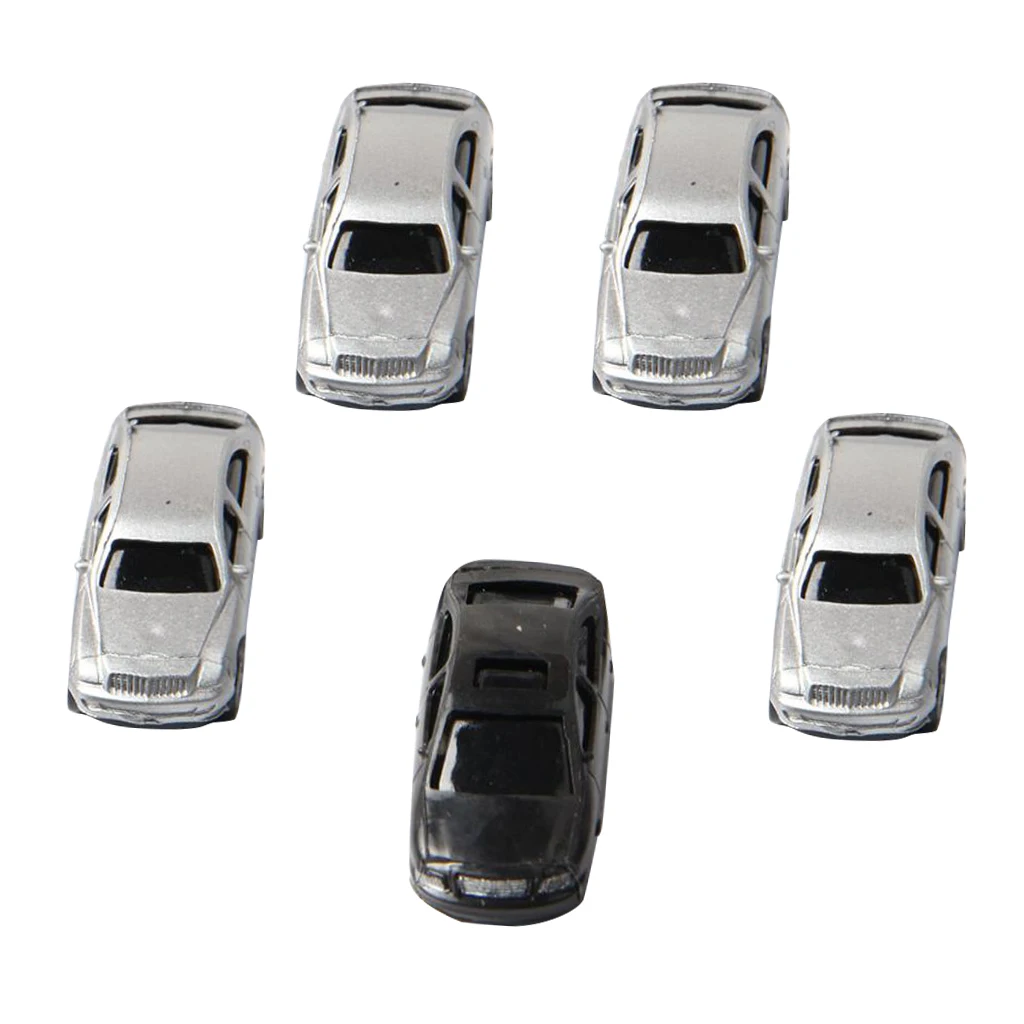 Random 5Pcs 1:100 Scale Painted Car Model DIY Sand Table Building Model Materials Scene Microlandschaft