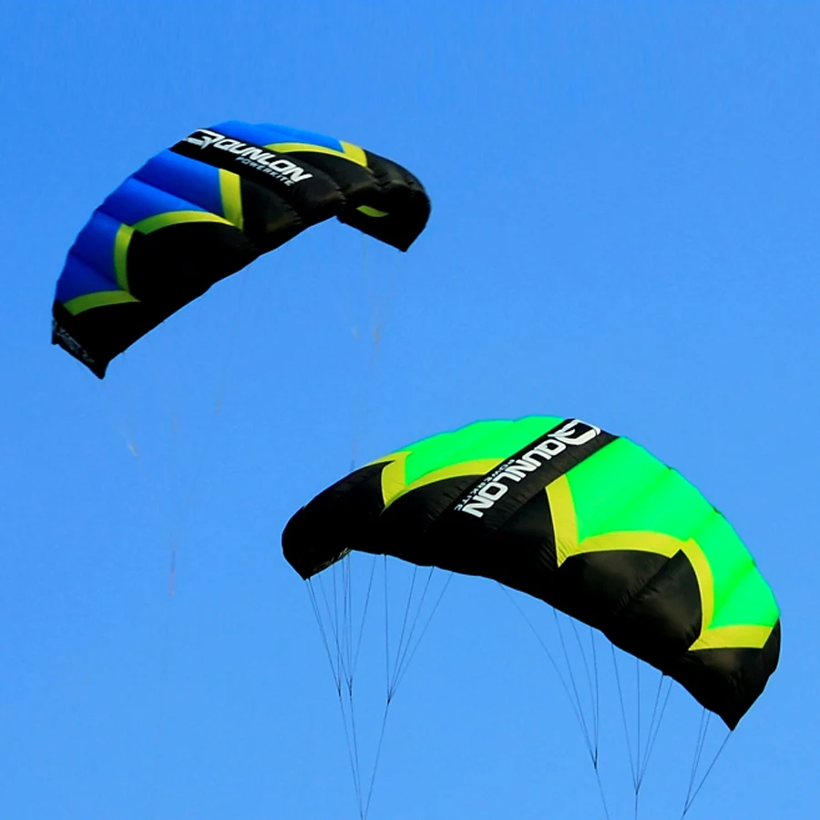 Green 3Sqm Outdoor Sport Stunt Kite Dual Line Parafoil Power Kite For Kitesurfing Trainer With