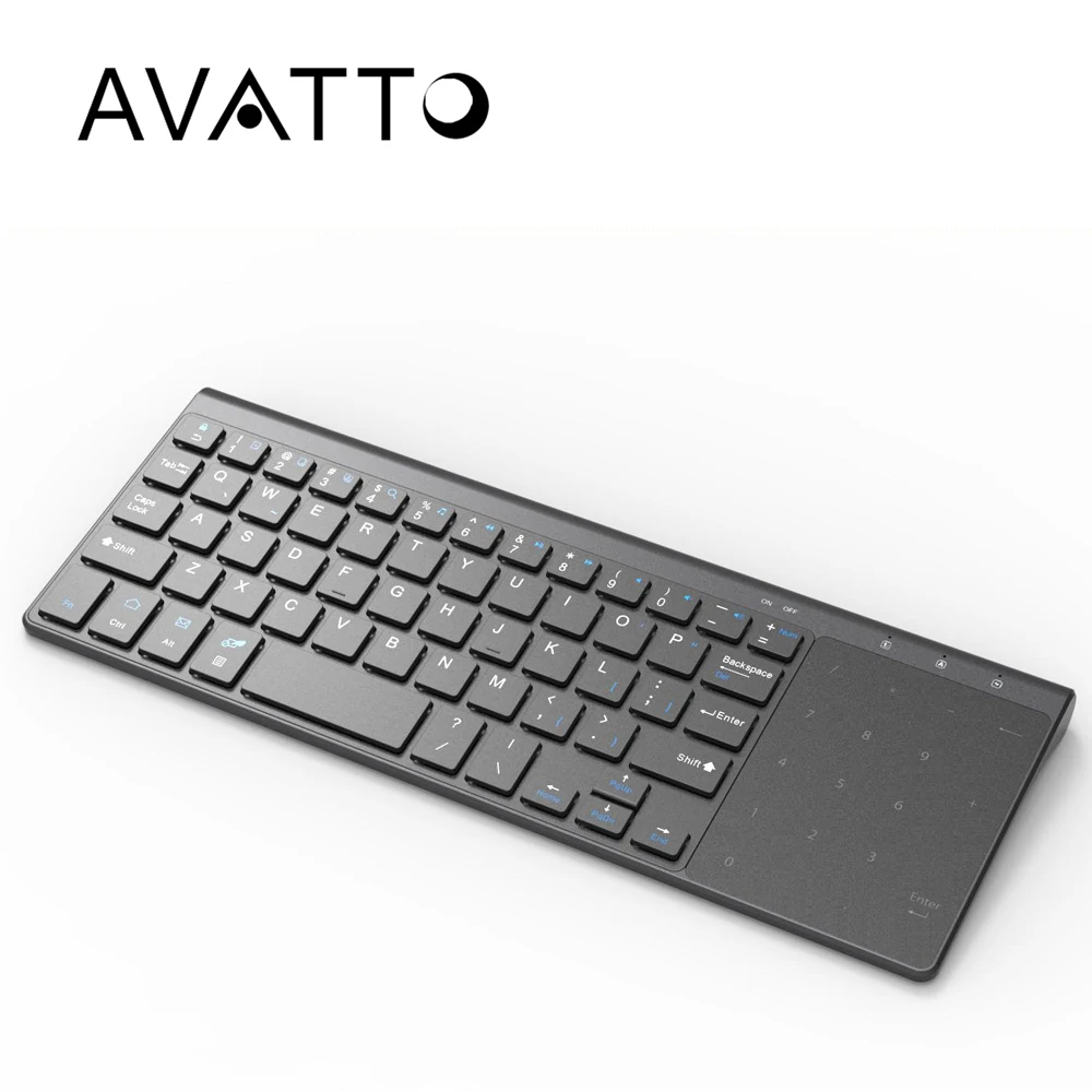 AVATTO T19 Ultra thin 2 4G Wireless Multimedia Keyboard with Touchpad for Windows IOS Samsmg